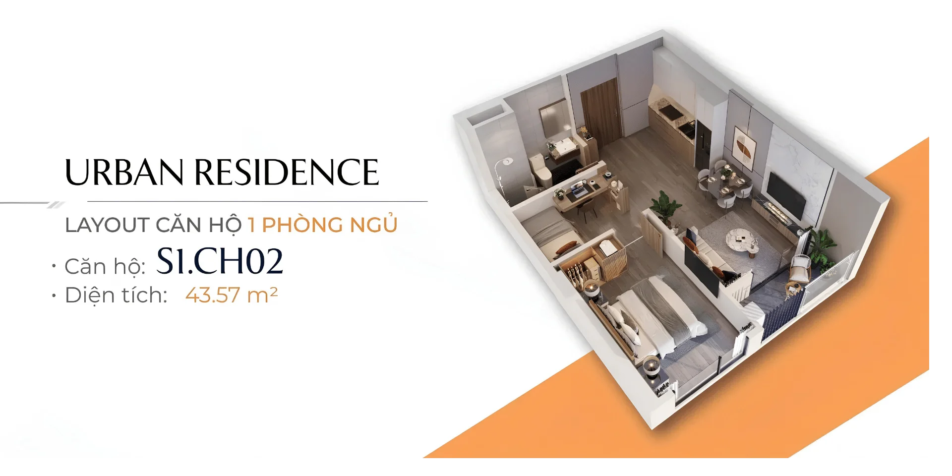 Thiết kế căn 1 ngủ chung cư Vũ Yên Hải Phòng