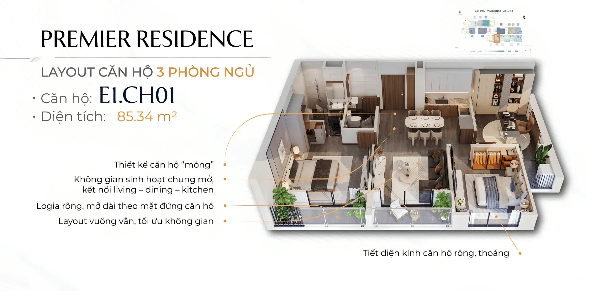 Thiết kế căn 3 ngủ chung cư Vũ Yên Hải Phòng